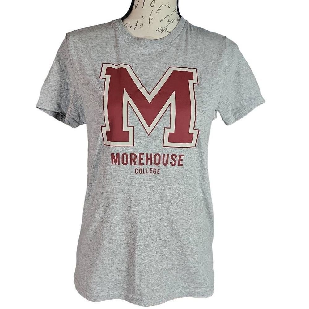 Morehouse College Ladies Size XS Gray Maroon Short Sleeve T-shirt